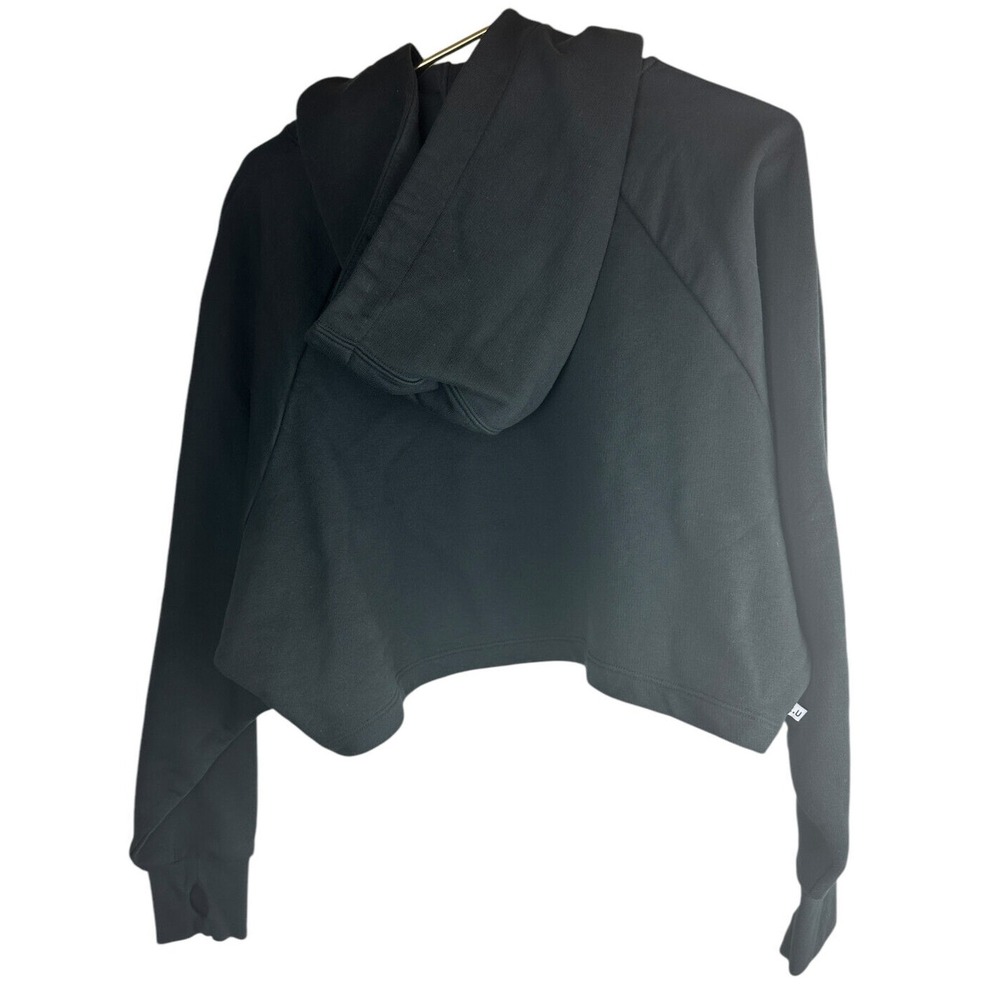 Rivet Utility Deven Cropped Hoodie Black Crop Sweatshirt Small Oversized Logo - Picture 7 of 8